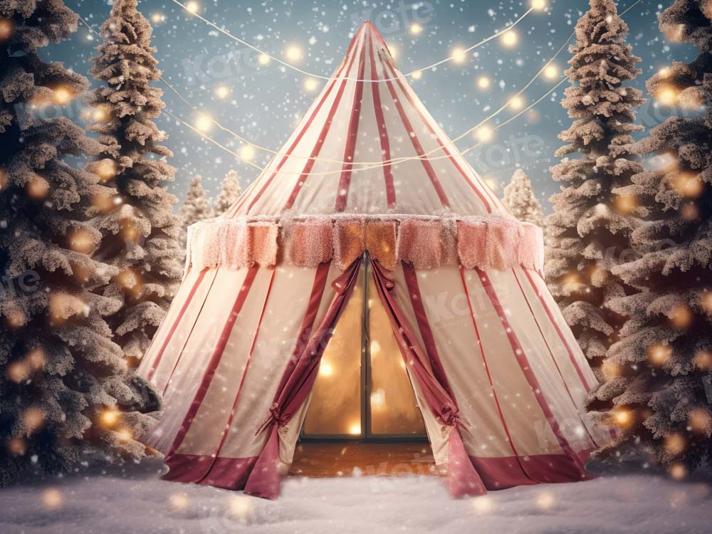 Kate Winter Christmas Circus Tent Backdrop Designed by Chain Photography