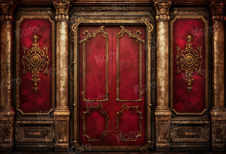 Kate Retro Old Red Wall Printed Backdrop Designed by Chain Photography