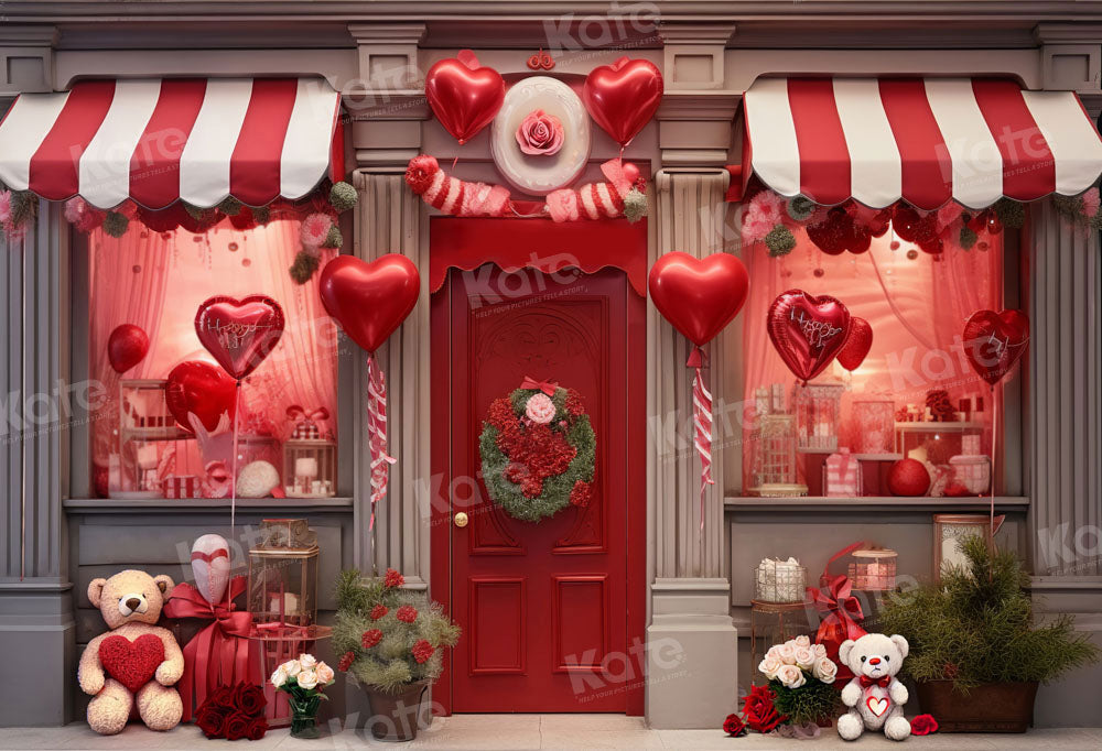 Kate Valentine's Day Red Store Backdrop Designed by Chain Photography