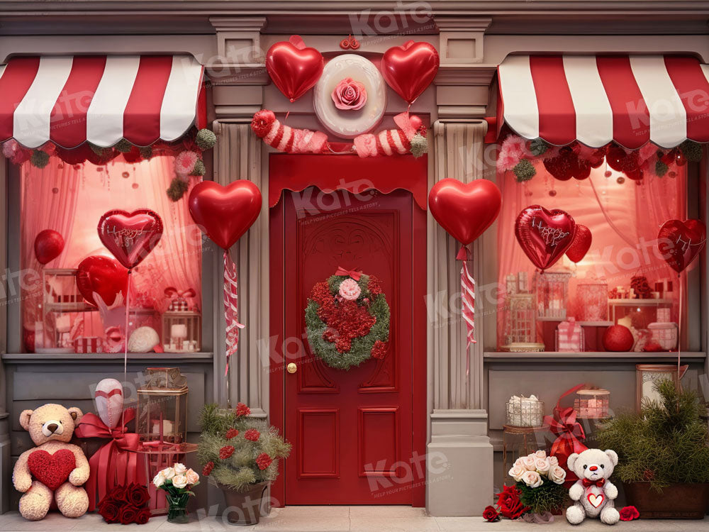 Kate Valentine's Day Red Store Backdrop Designed by Chain Photography
