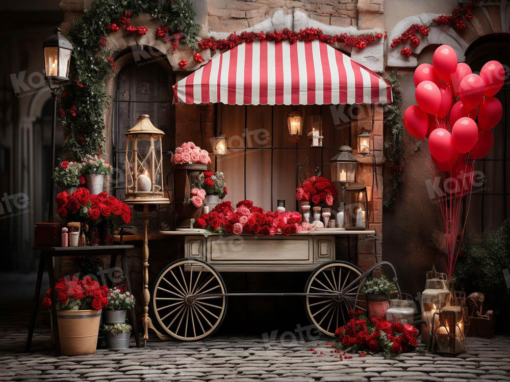 Kate Valentine's Day Rose Shop Street Backdrop Designed by Emetselch