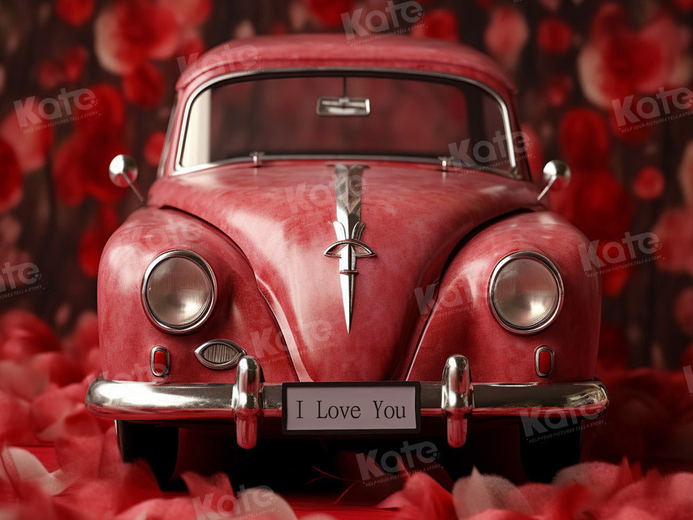 Kate Valentine's Day Red Car Backdrop Designed by Chain Photography