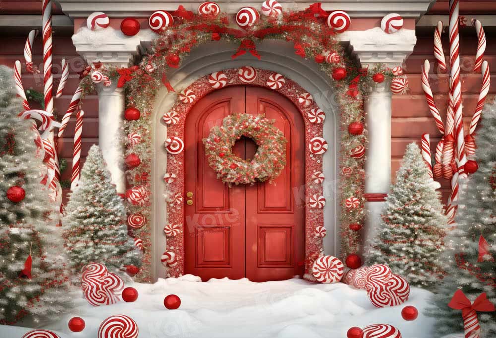 Kate Christmas Yard Red Door Backdrop Designed by Emetselch