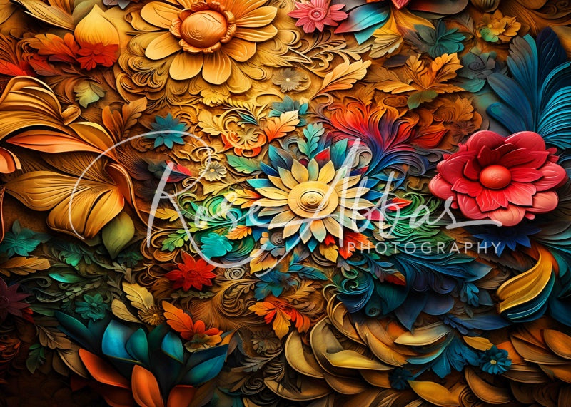 Kate Colorful Wooden Floral Wall Backdrop Designed By Rose Abbas