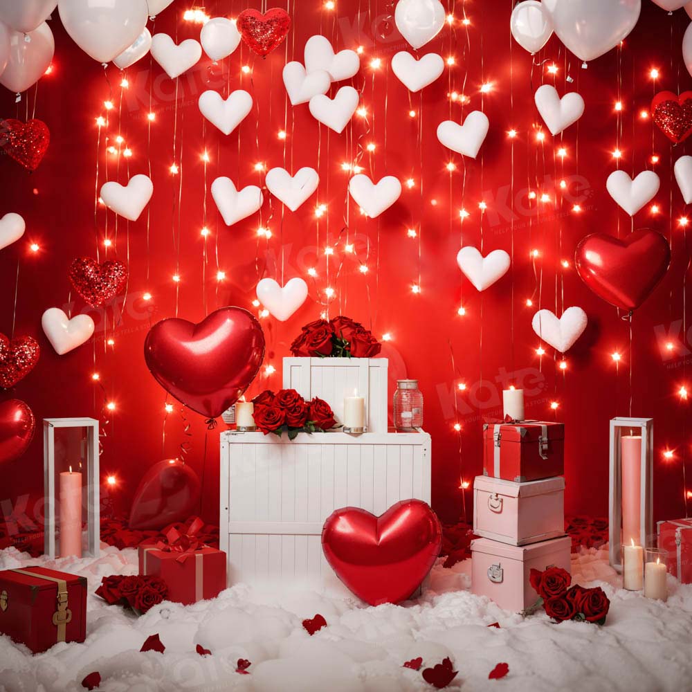 Kate Valentine's Day Red Love Party Backdrop Designed by Emetselch