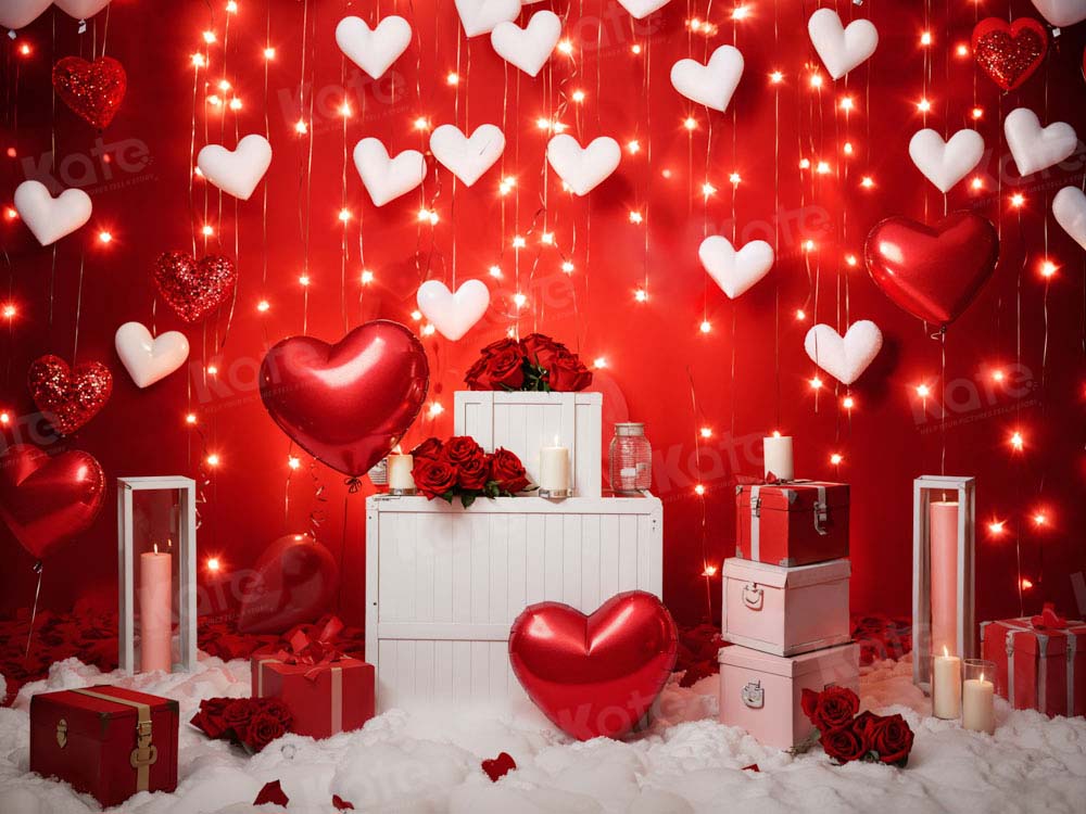 Kate Valentine's Day Red Love Party Backdrop Designed by Emetselch