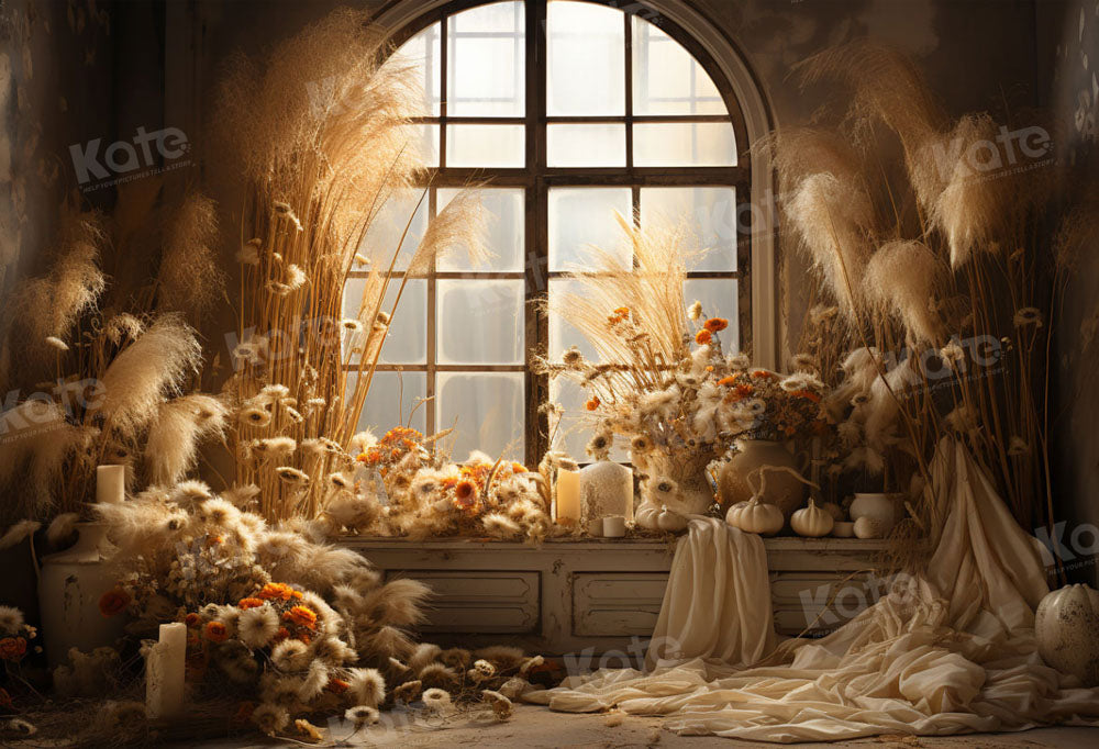 Kate Autumn/Fall Boho Room Window Backdrop for Photography