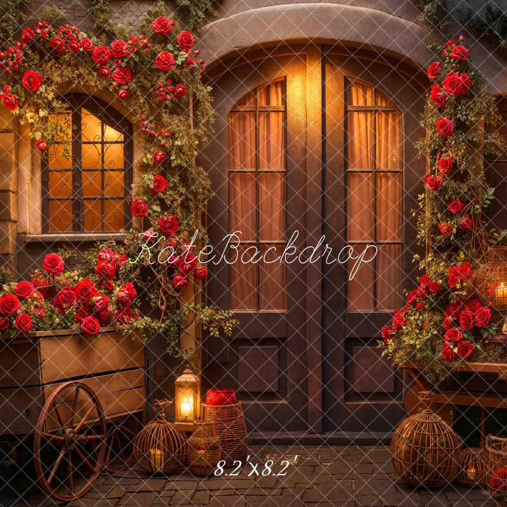 Kate Valentine's Day Rose Store Night Backdrop Designed by Emetselch