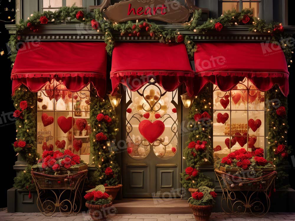 Kate Valentine's Day Love Heart Store Backdrop Designed by Emetselch