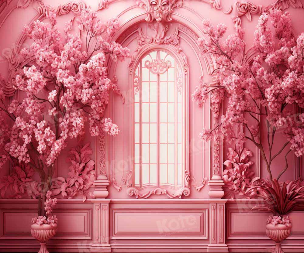 Kate Valentine's Day Pink Flower Wall Backdrop Designed by Chain Photography