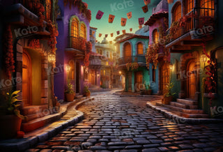Kate Spring Valentine's Day Sunset Street Printed Backdrop for Photography