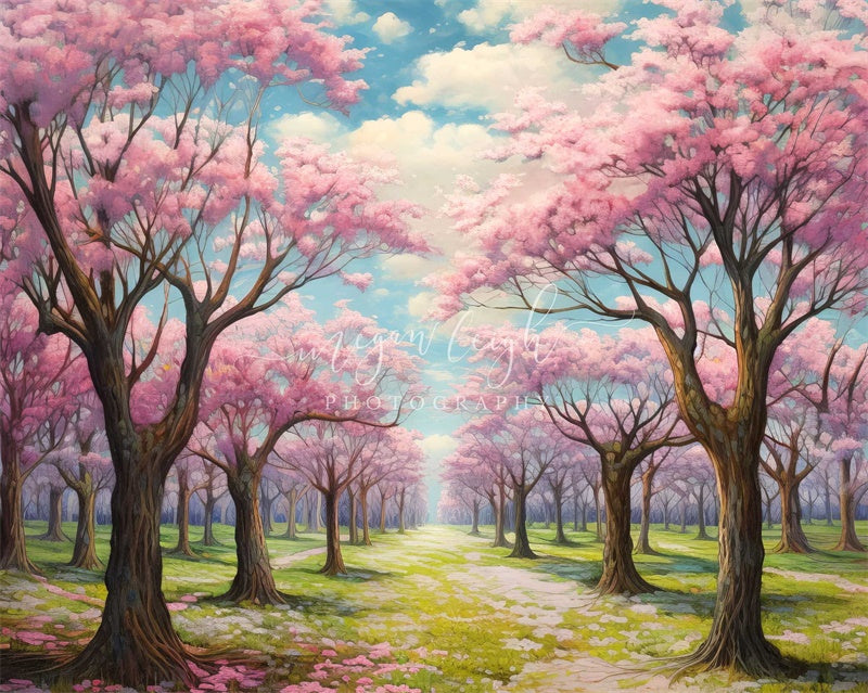 Kate Spring Pink Tree Blossoms Backdrop Designed by Megan Leigh Photography