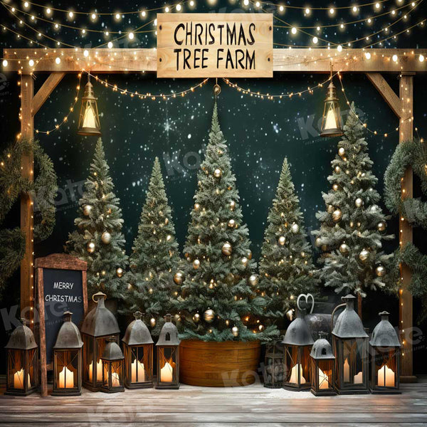 Rustic Christmas Tree Farm Backdrop