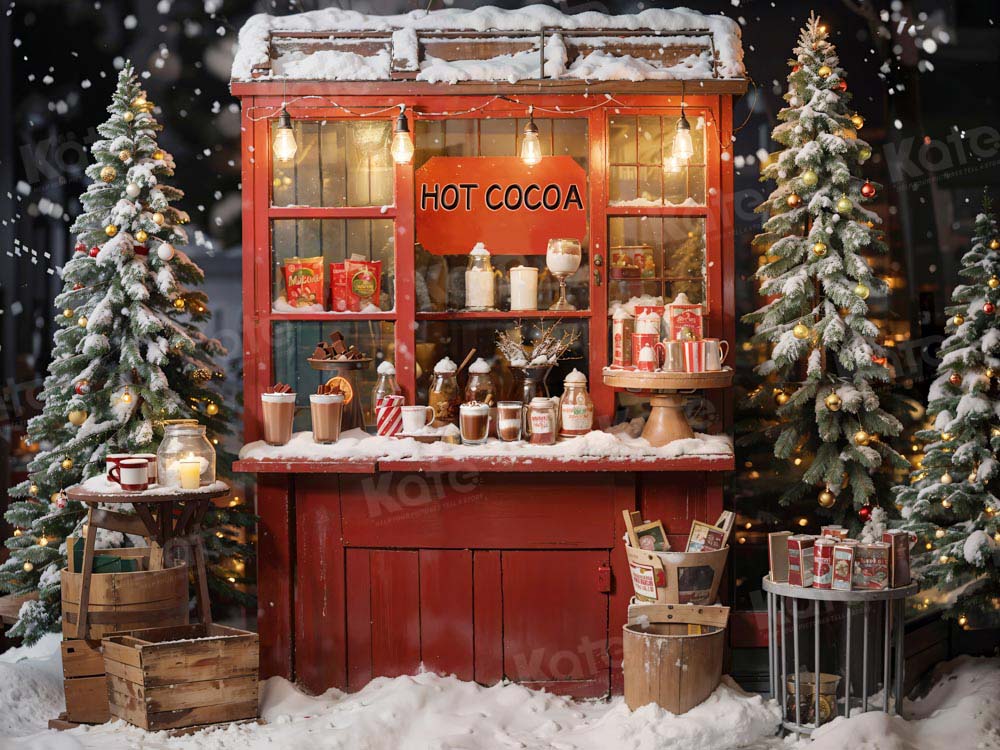 Kate Christmas Hot Cocoa Wonderland Backdrop Designed by Emetselch