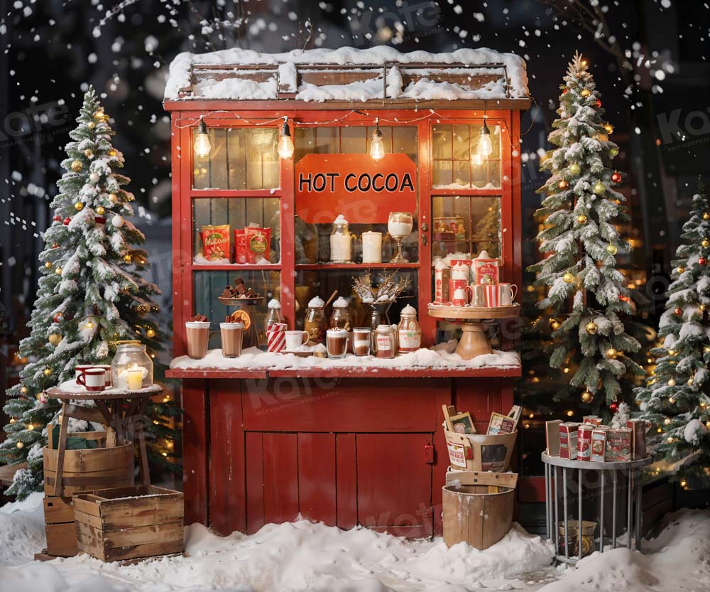 Kate Christmas Hot Cocoa Wonderland Backdrop Designed by Emetselch