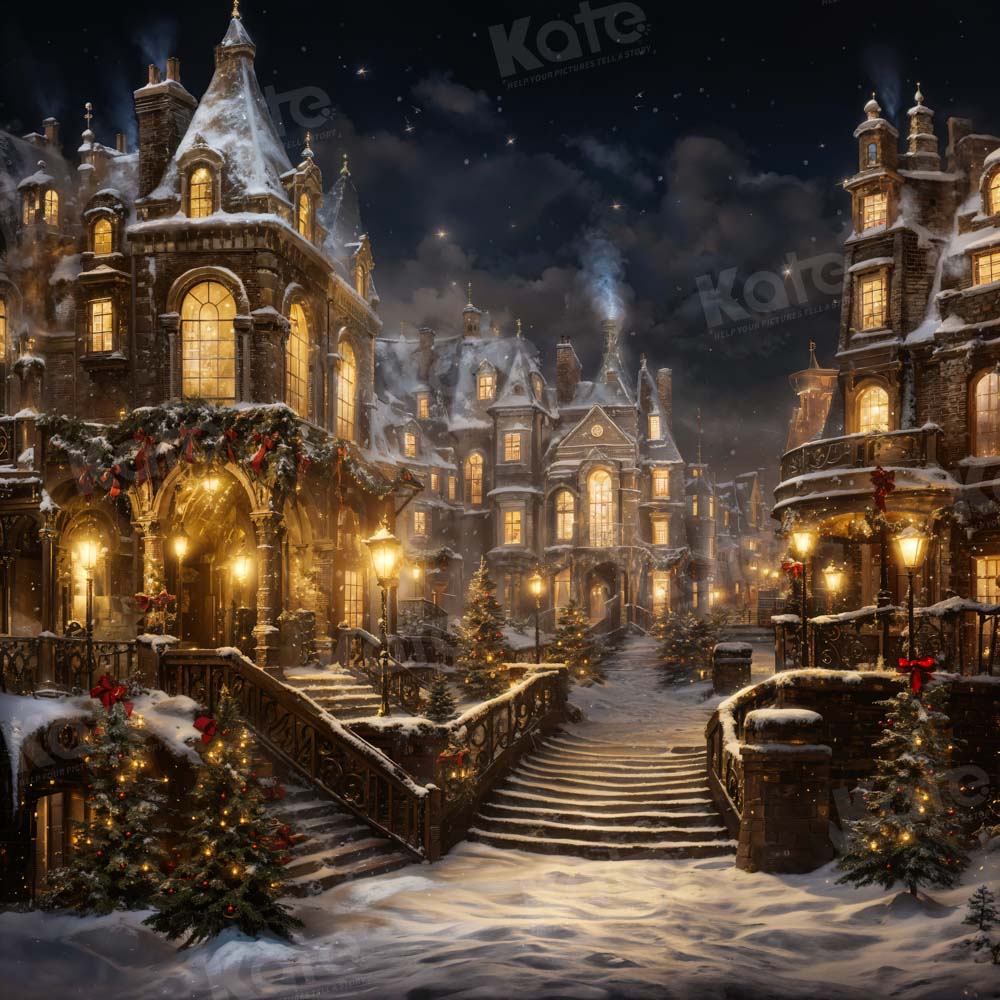 Kate Christmas Victorian Street Backdrop Designed by Chain Photography