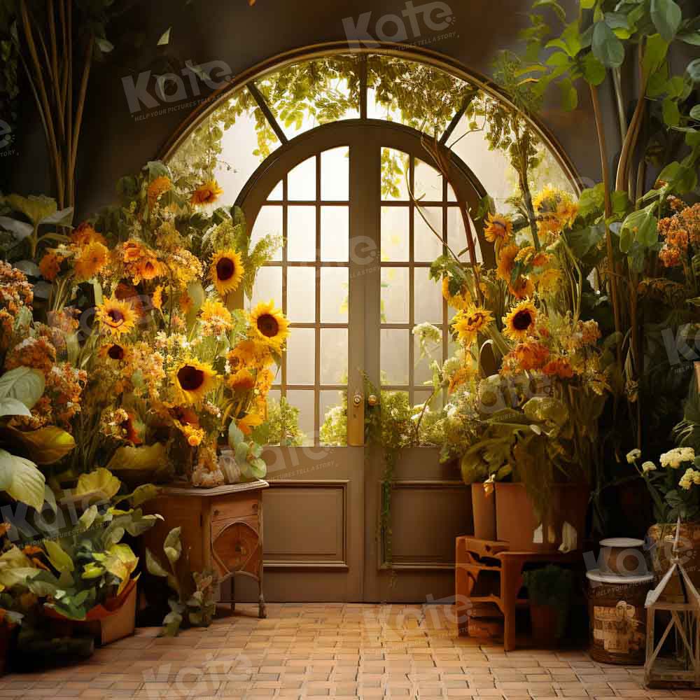 Kate Autumn/Fall Sunflower House Backdrop Designed by Emetselch