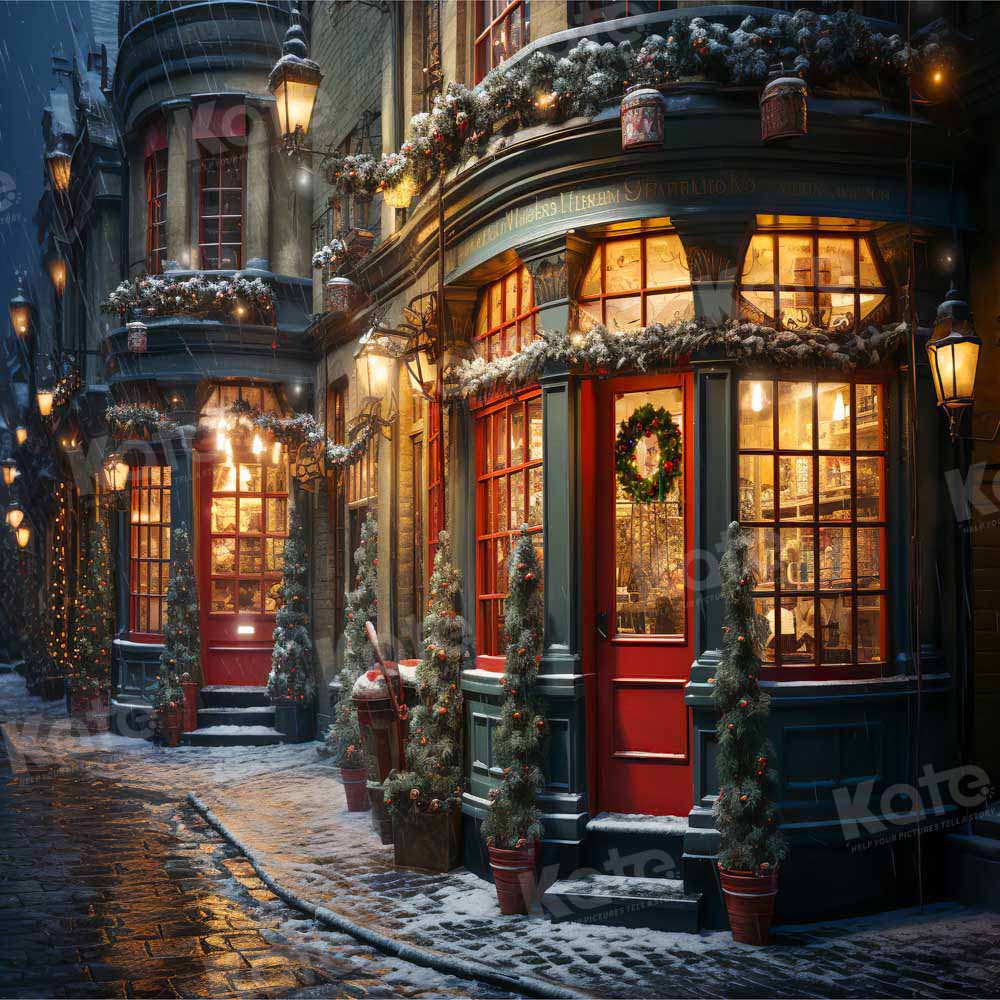 Kate Christmas Street in Night Backdrop Designed by Emetselch