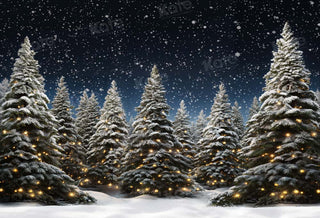 Kate Christmas Tree Farm Printed Backdrop Designed by Chain Photography