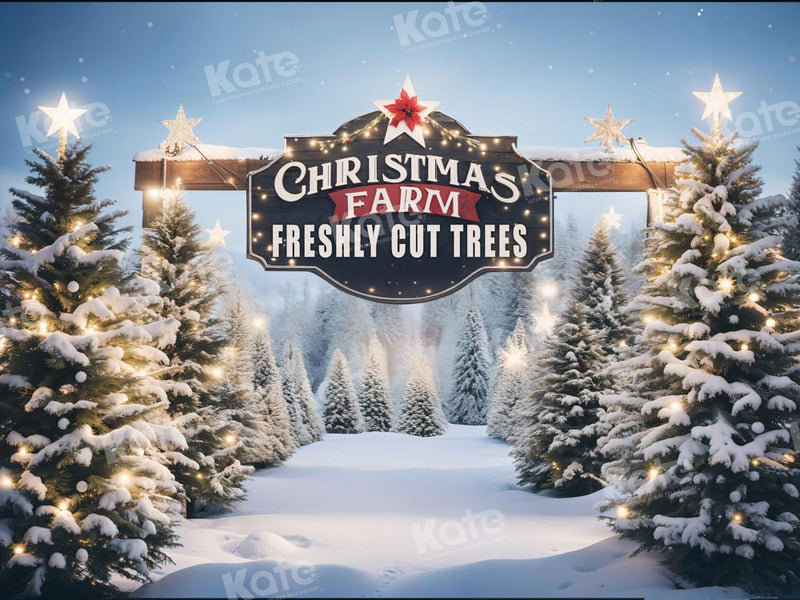 Winter Wonderland Christmas Tree Farm Backdrop