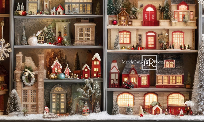 Kate Christmas Village Cabinet Backdrop Designed by Mandy Ringe Photography