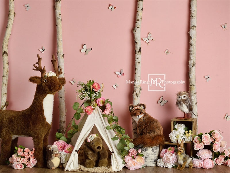 Kate Pink Wild One Birthday Backdrop Designed by Mandy Ringe Photography