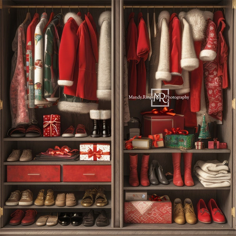 Kate Christmas Santa's Winter Closet Backdrop Designed by Mandy Ringe Photography