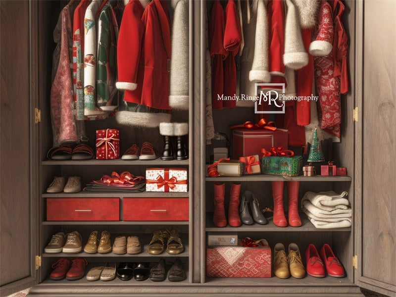 Kate Christmas Santa's Winter Closet Backdrop Designed by Mandy Ringe Photography