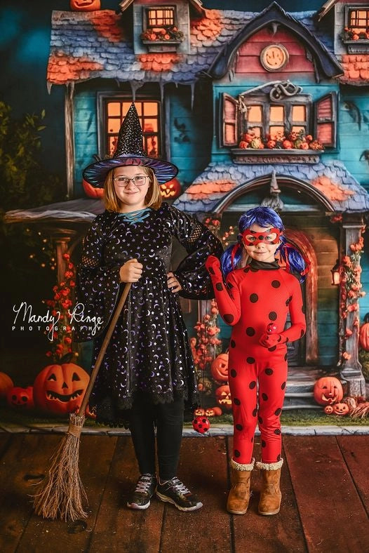 Kate Whimsical Halloween House Backdrop Designed by Mandy Ringe Photography
