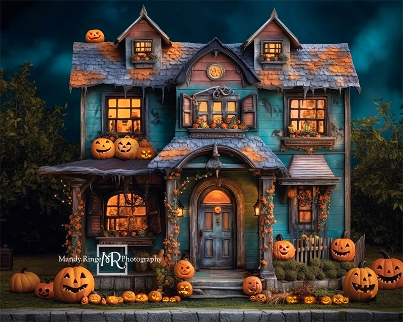 Kate Whimsical Halloween House Backdrop Designed by Mandy Ringe Photography