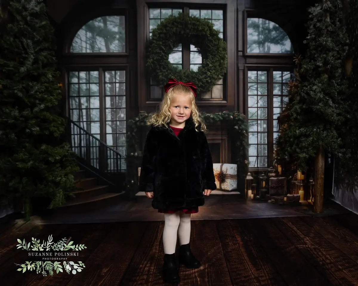 Kate Christmas Santa Experience Room with Staircase Backdrop Designed by Mini MakeBelieve