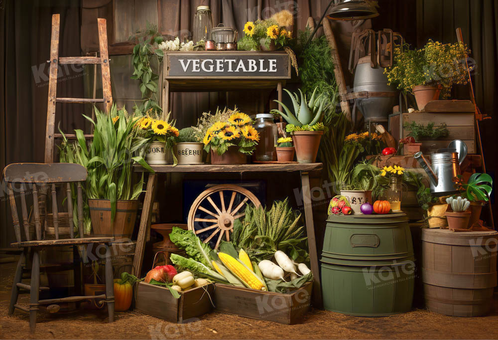 Kate Autumn/Fall Vegetable Barn Backdrop Designed by Emetselch