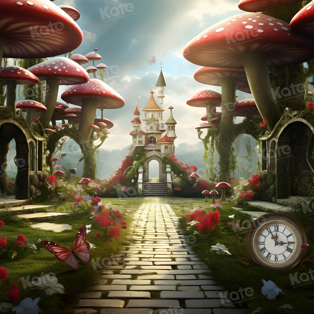 Kate Fantasy Mushroom Castle Backdrop for Photography