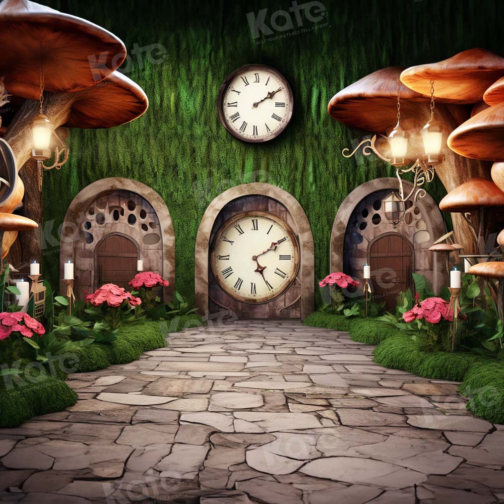 Kate Time Mushroom House Path Backdrop for Photography