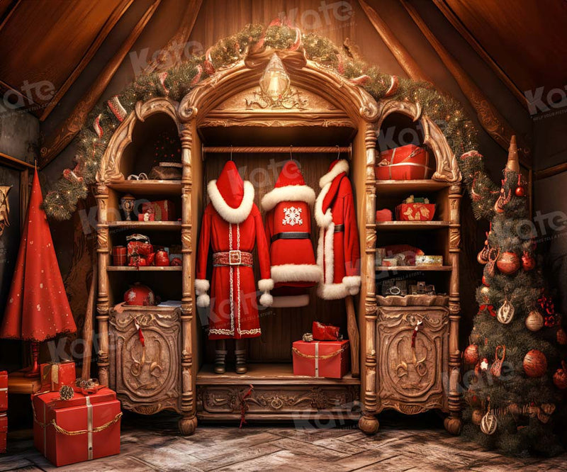 Vintage Christmas Santa Outfit Backdrop