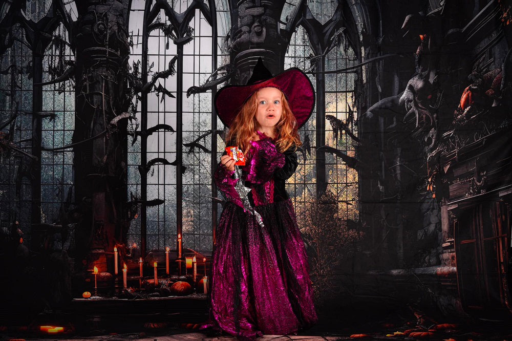 Halloween Donkere Kerkkaarsen Foto Achtergrond Ontworpen door Emetselch