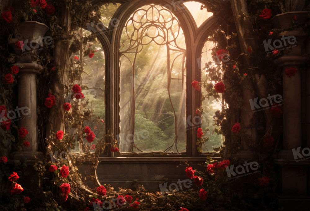 Kate Valentine's Day Church Rose Window Backdrop for Photography