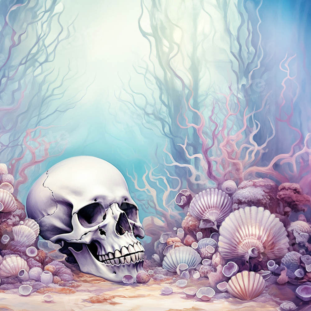 Kate Halloween Underwater World Baker Skull Backdrop Designed by Chain Photography