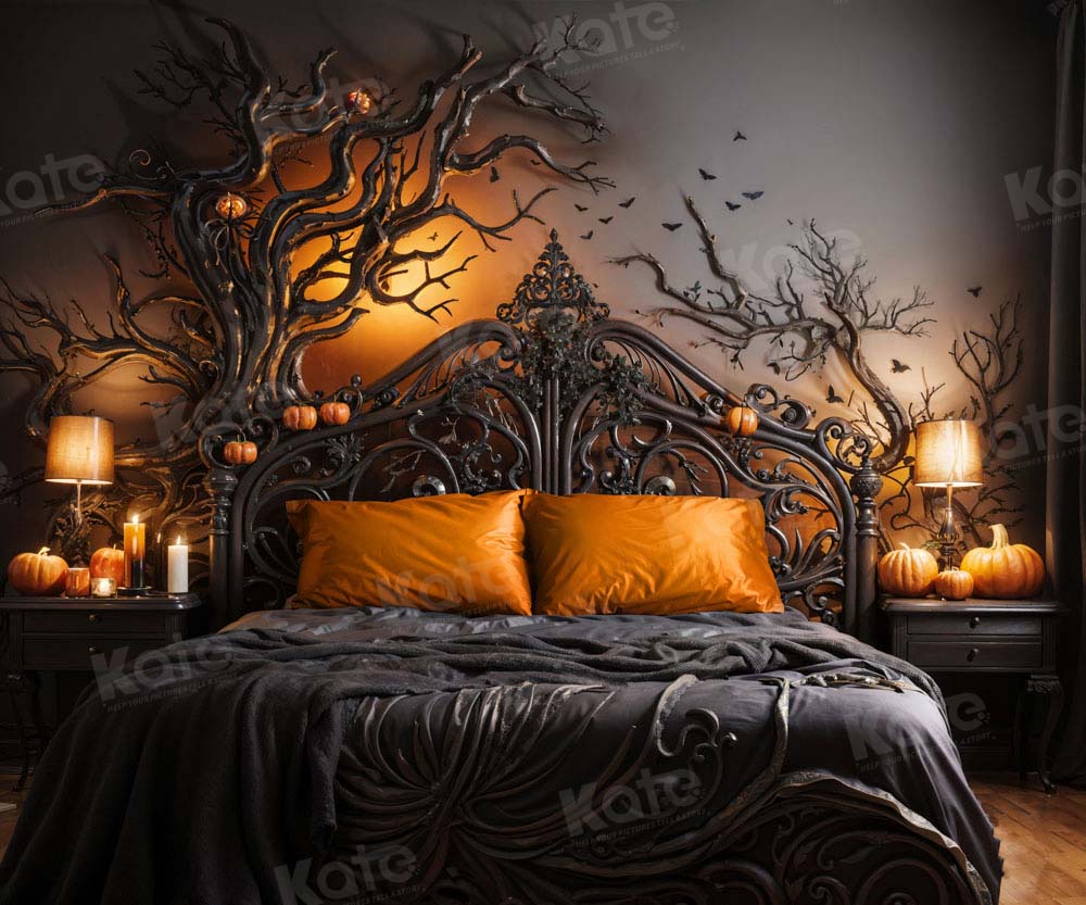 Kate Dark Bat Candle Bed Backdrop Designed by Emetselch