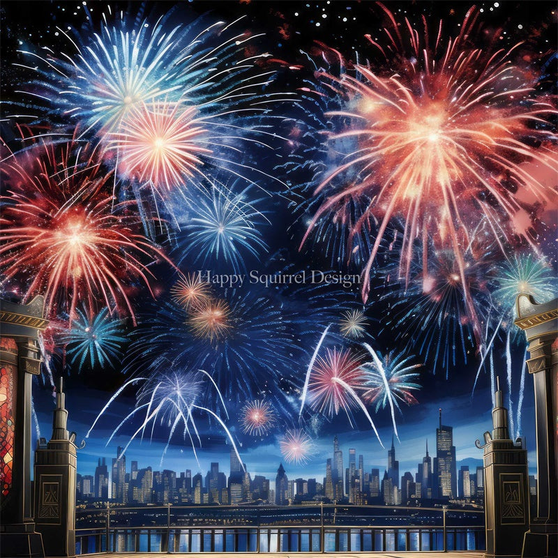Kate New York New Year Fireworks Backdrop Designed by Happy Squirrel Design