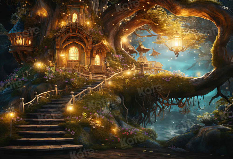 Enchanted Treehouse Fantasy Backdrop