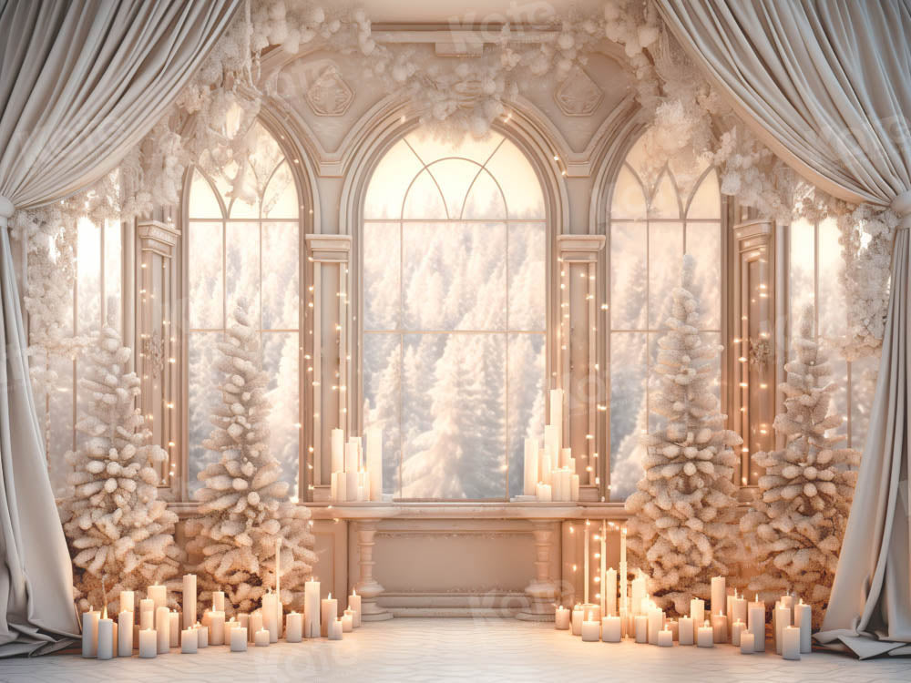 Kate Snowy White Candle Room Backdrop Designed by Emetselch