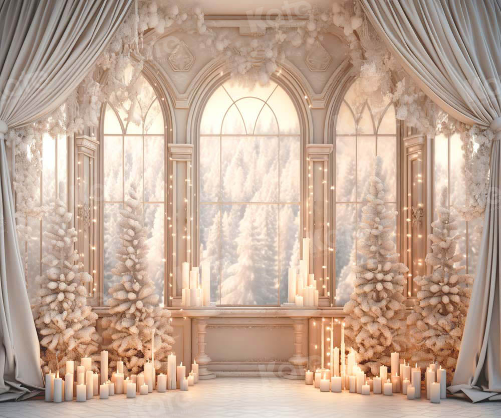 Kate Snowy White Candle Room Backdrop Designed by Emetselch