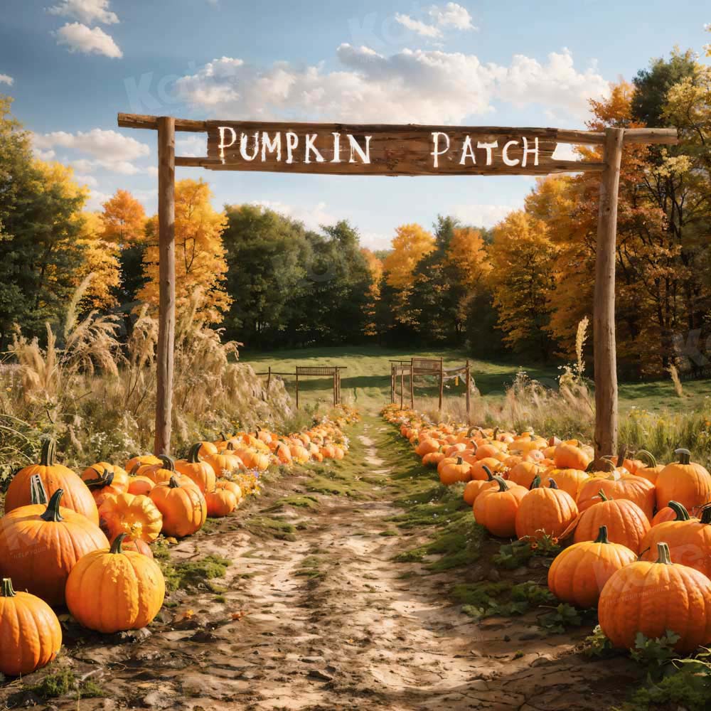 Kate Autumn Pumpkin Farm Backdrop Designed by Emetselch