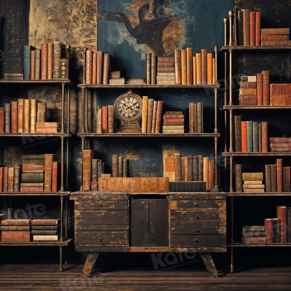 Kate Ancient Clock Bookshelf Backdrop Designed by Emetselch