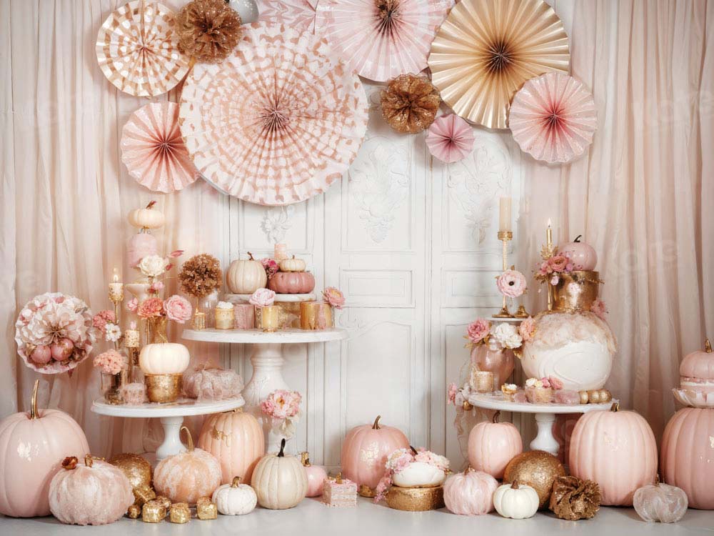 RTS Kate Pink Pumpkin Birthday Candle Backdrop Designed by Emetselch