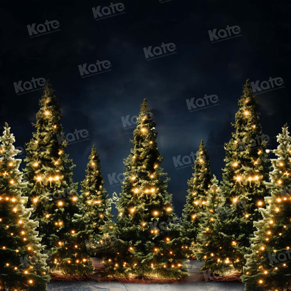 Kate Outdoor String Lights Christmas Tree Backdrop for Photography