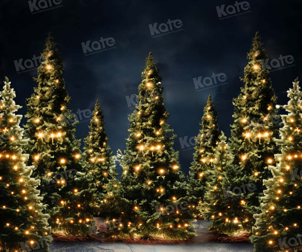 Kate Outdoor String Lights Christmas Tree Backdrop for Photography
