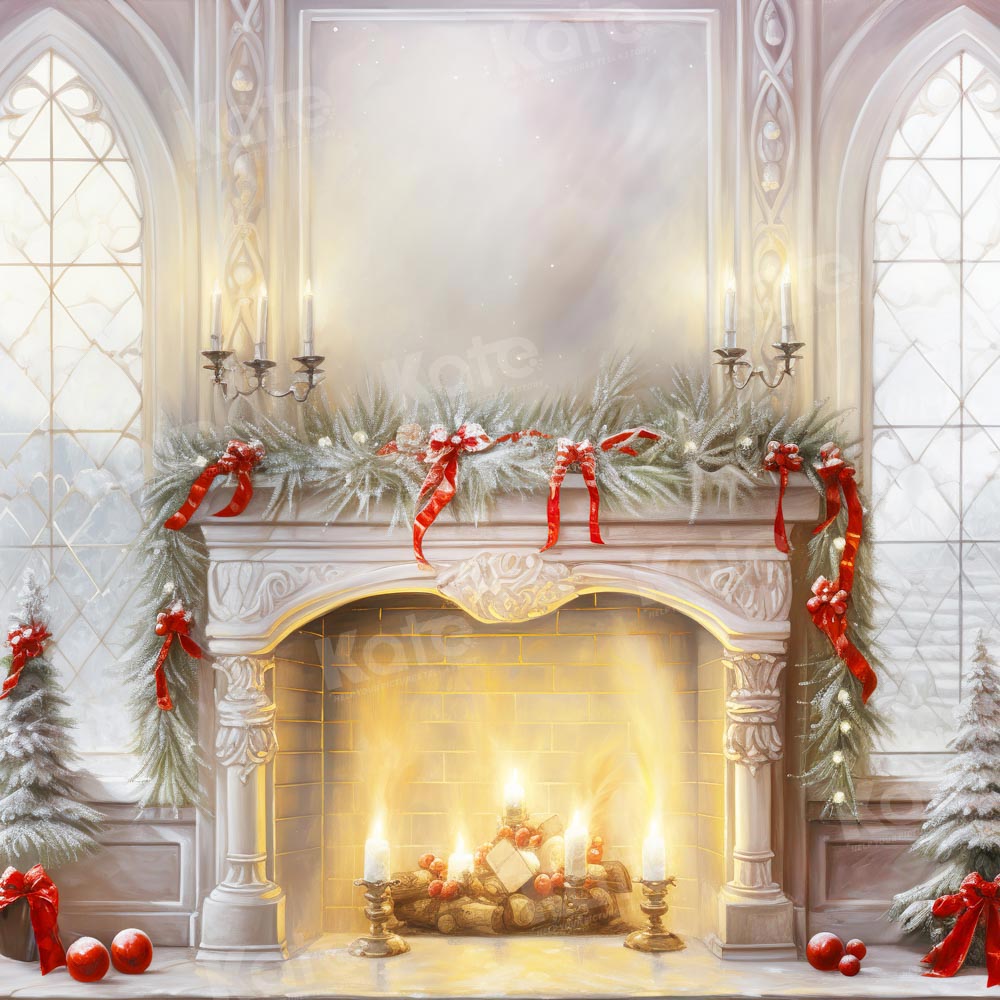 Kate Christmas Candlestick Window Backdrop for Photography