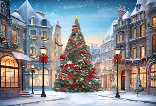 Albero di Natale Outdoor Snow House Backdrop progettato da GQ